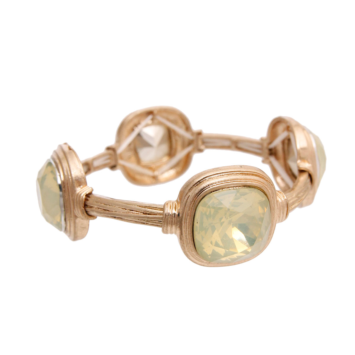 Burnished Gold and Opal Crystal Bracelet