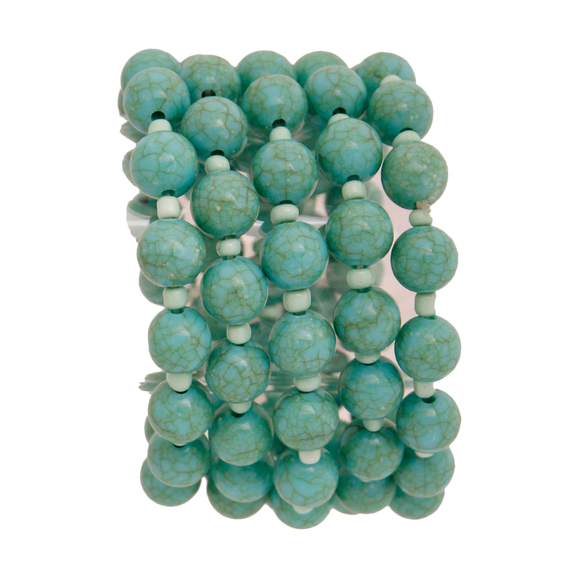 Cracked Turquoise Pearl 5 Pc Bracelets