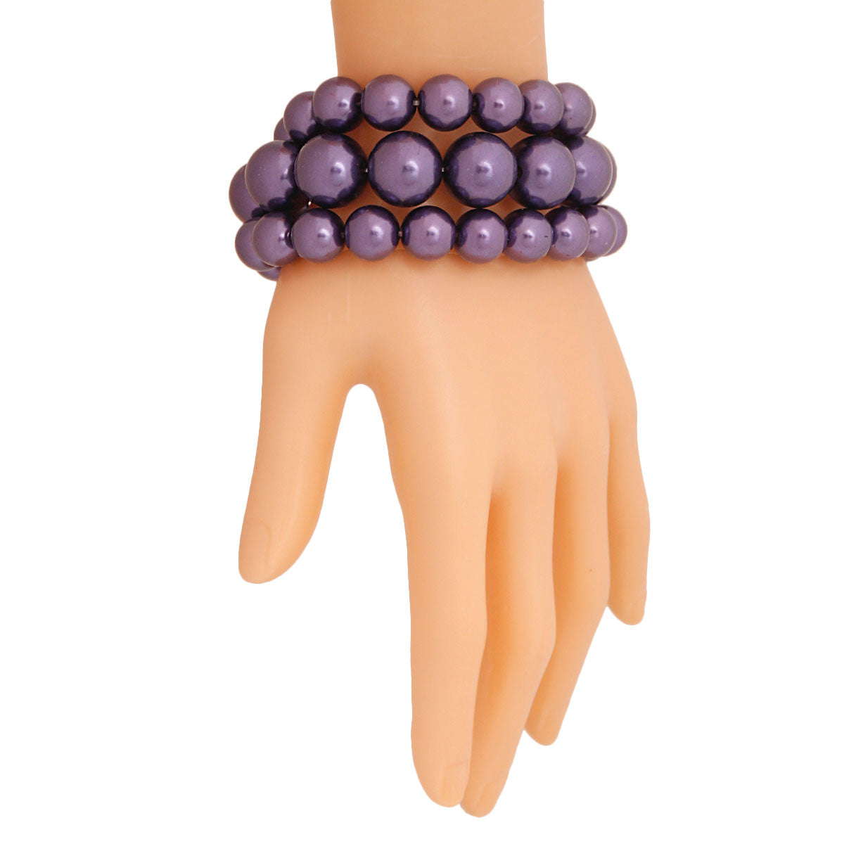 Purple Pearl 3 Pc Bracelets