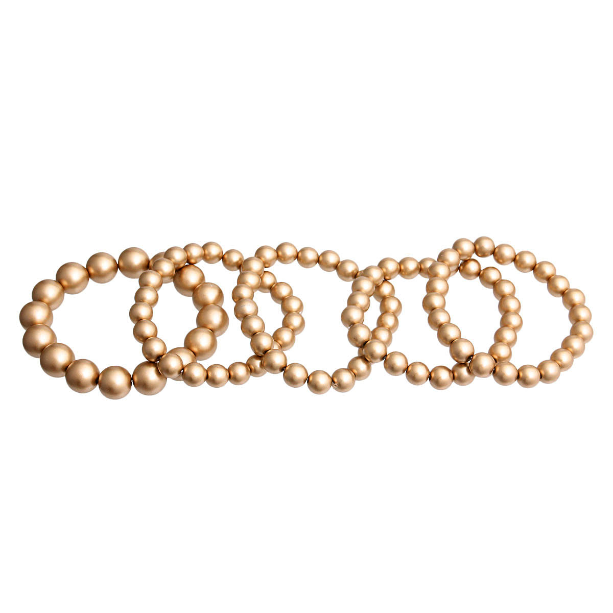 Matte Gold Pearl 5 Pcs Bracelets