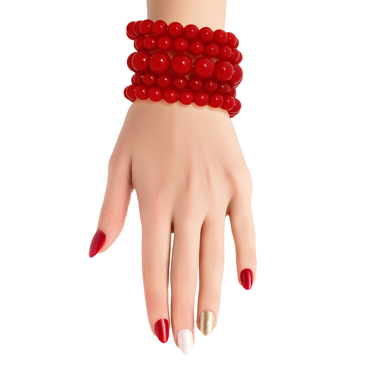 Red Pearl Bead 5 Pcs Bracelets