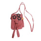 Mauve Leather Tassel Crossbody