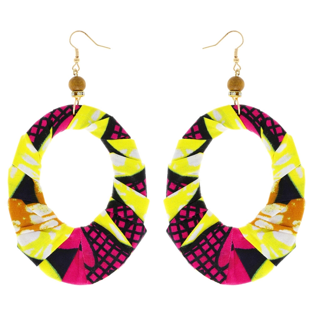 Fuchsia Afrocentric Teardrop Earrings