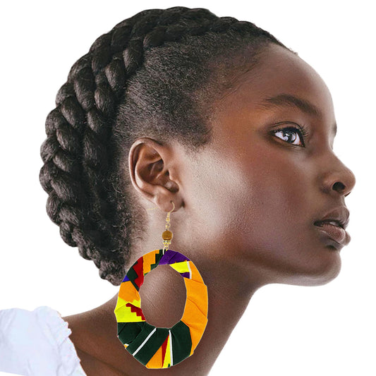 Multi Color Afrocentric Teardrop Earrings