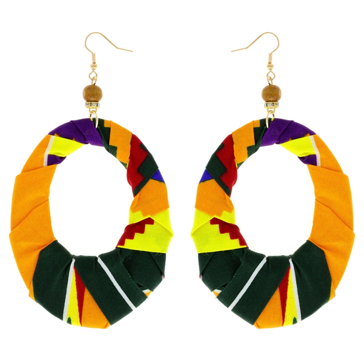 Multi Color Afrocentric Teardrop Earrings