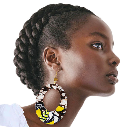 Yellow Afrocentric Teardrop Earrings