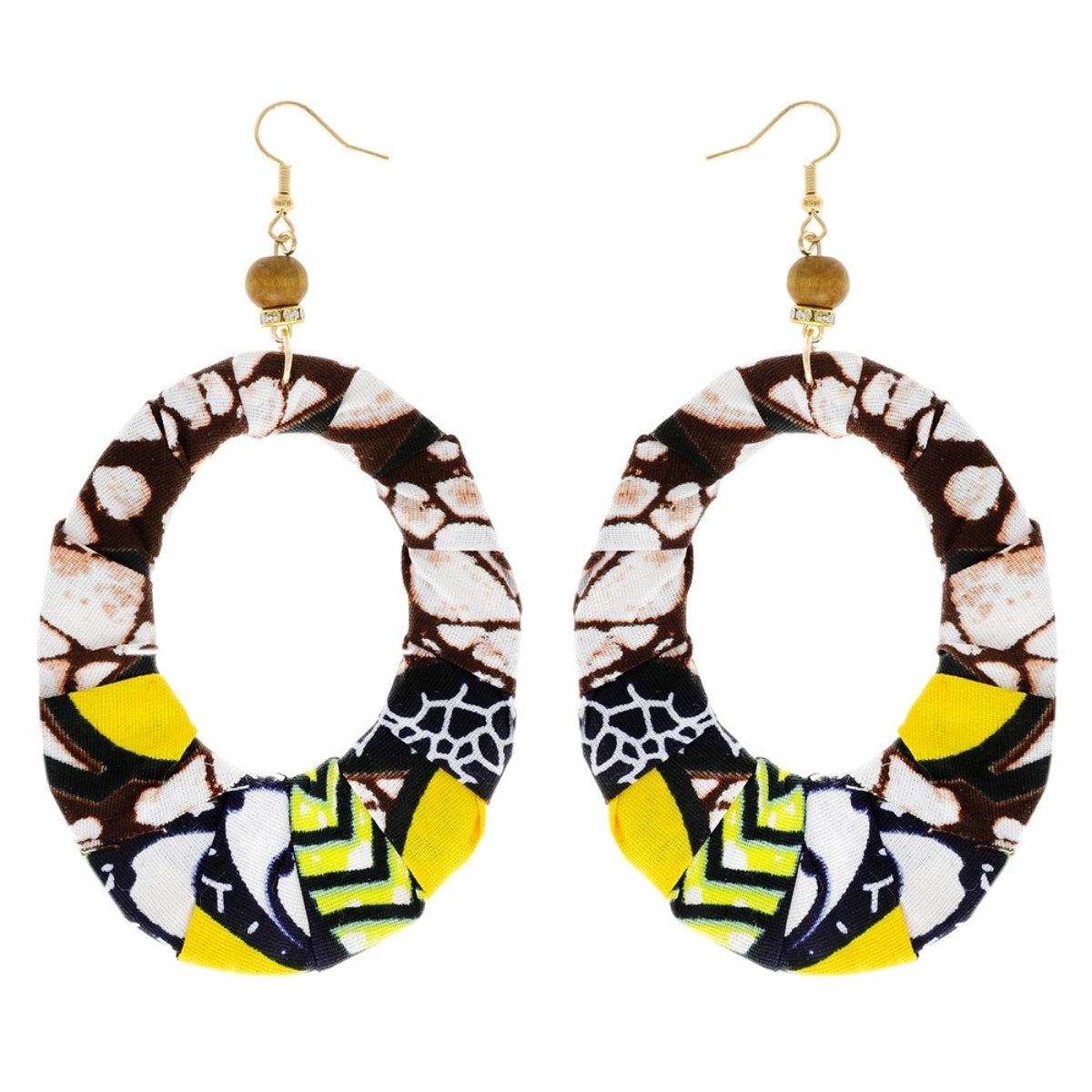 Yellow Afrocentric Teardrop Earrings