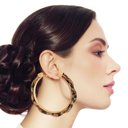Twisted Tube Leopard Hoops