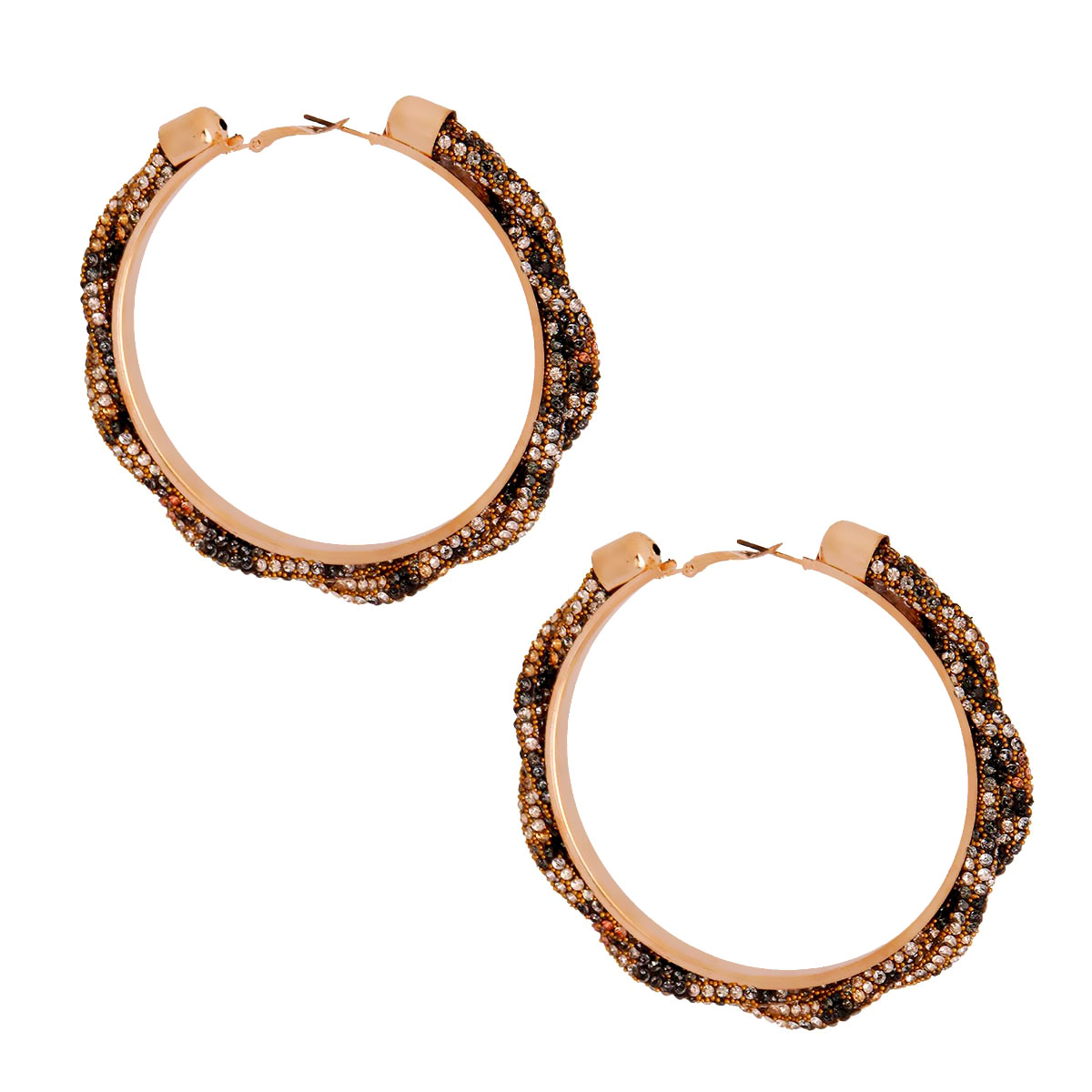 Twisted Tube Leopard Hoops