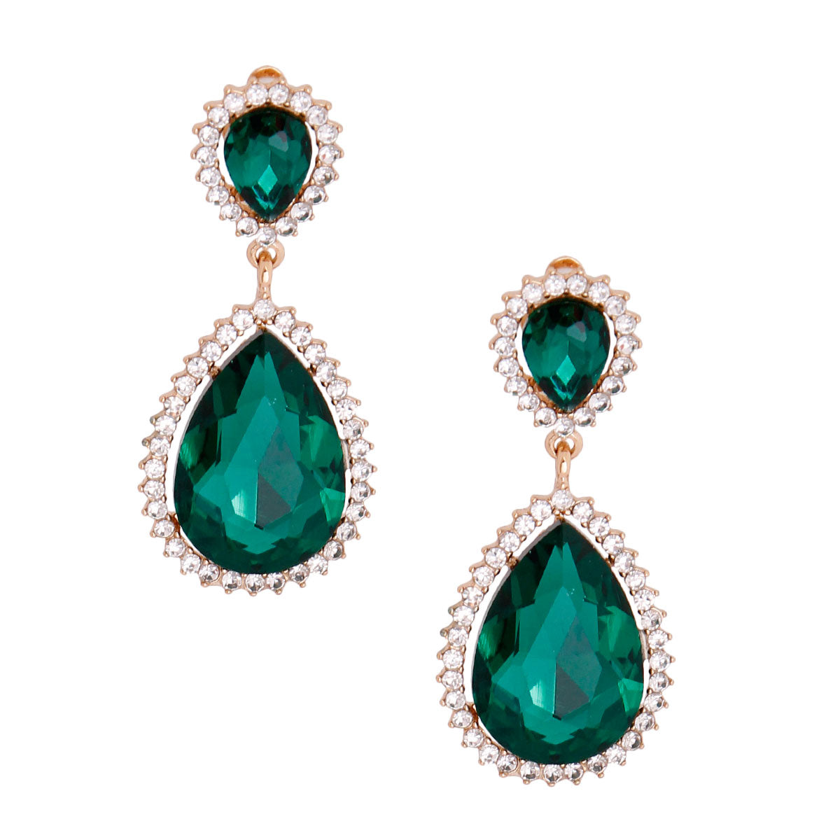 Green Teardrop Halo Clip Ons