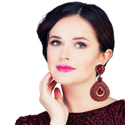 Red Teardrop Clip Ons