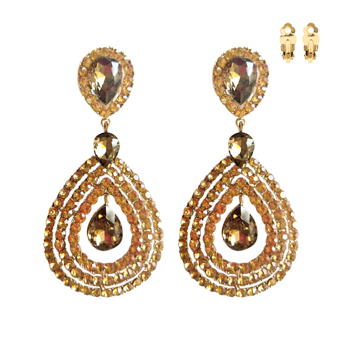 Topaz Teardrop Clip Ons