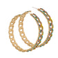 Multi Rhinestone Iced Chain Hoops