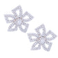 Silver Pave Stone Bow Studs