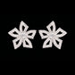 Silver Pave Stone Bow Studs