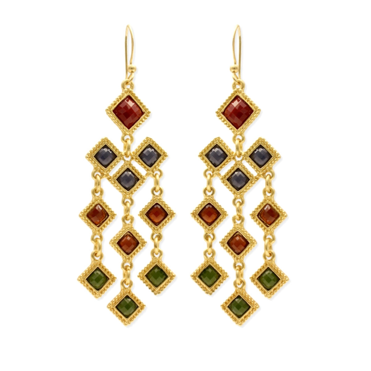 Gold Diamond Resin Earrings