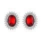 Oval Red Crystal Studs