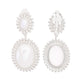 Clip On Silver Medium Pearl Halo Earring for Women