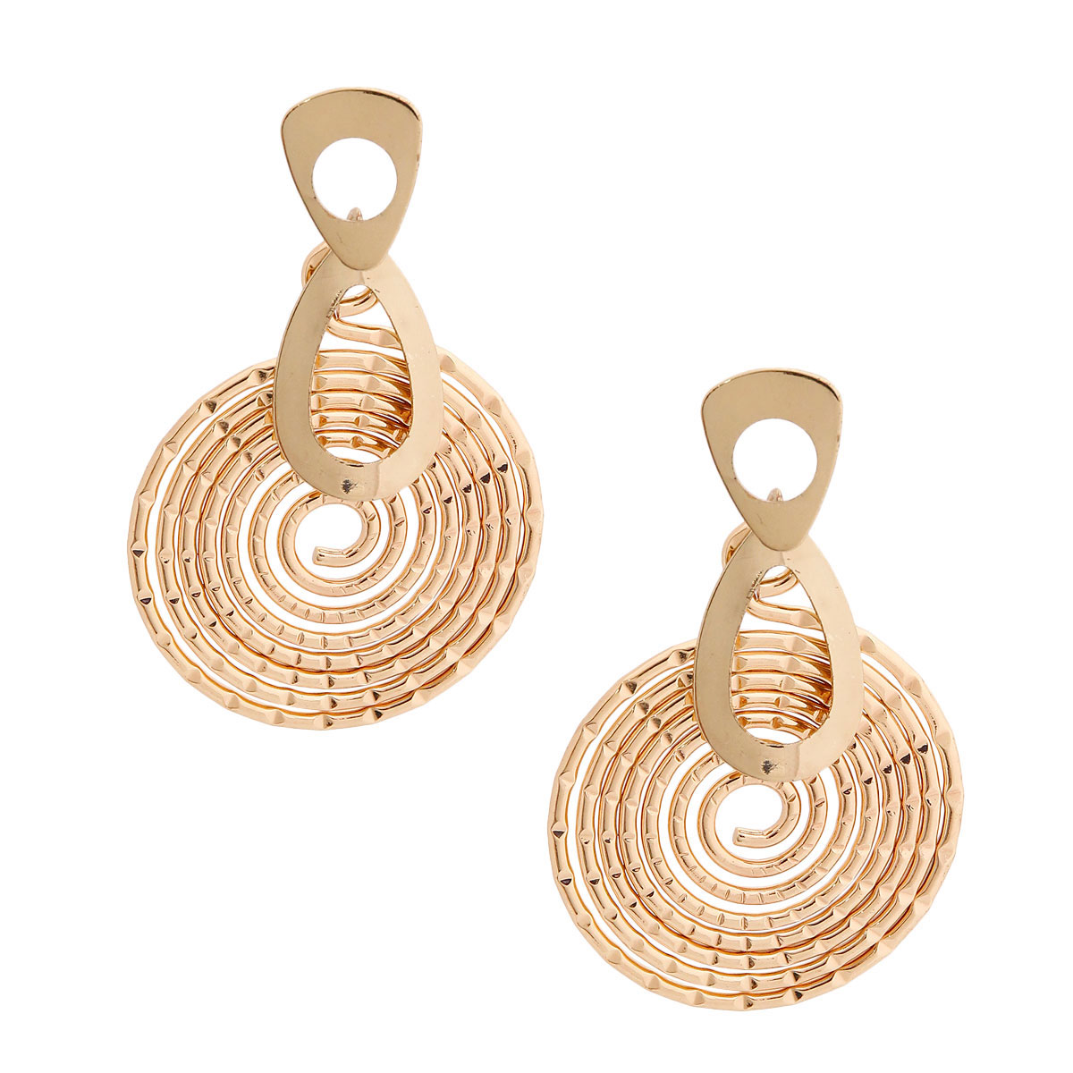 Gold Coiled Metal Earrings