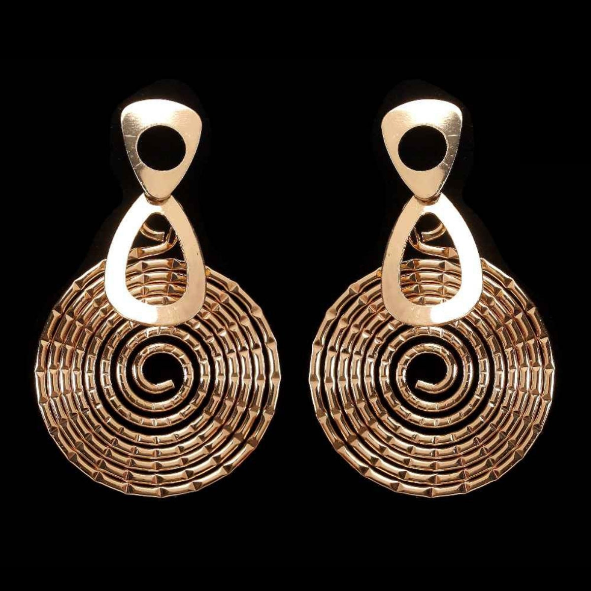 Gold Coiled Metal Earrings