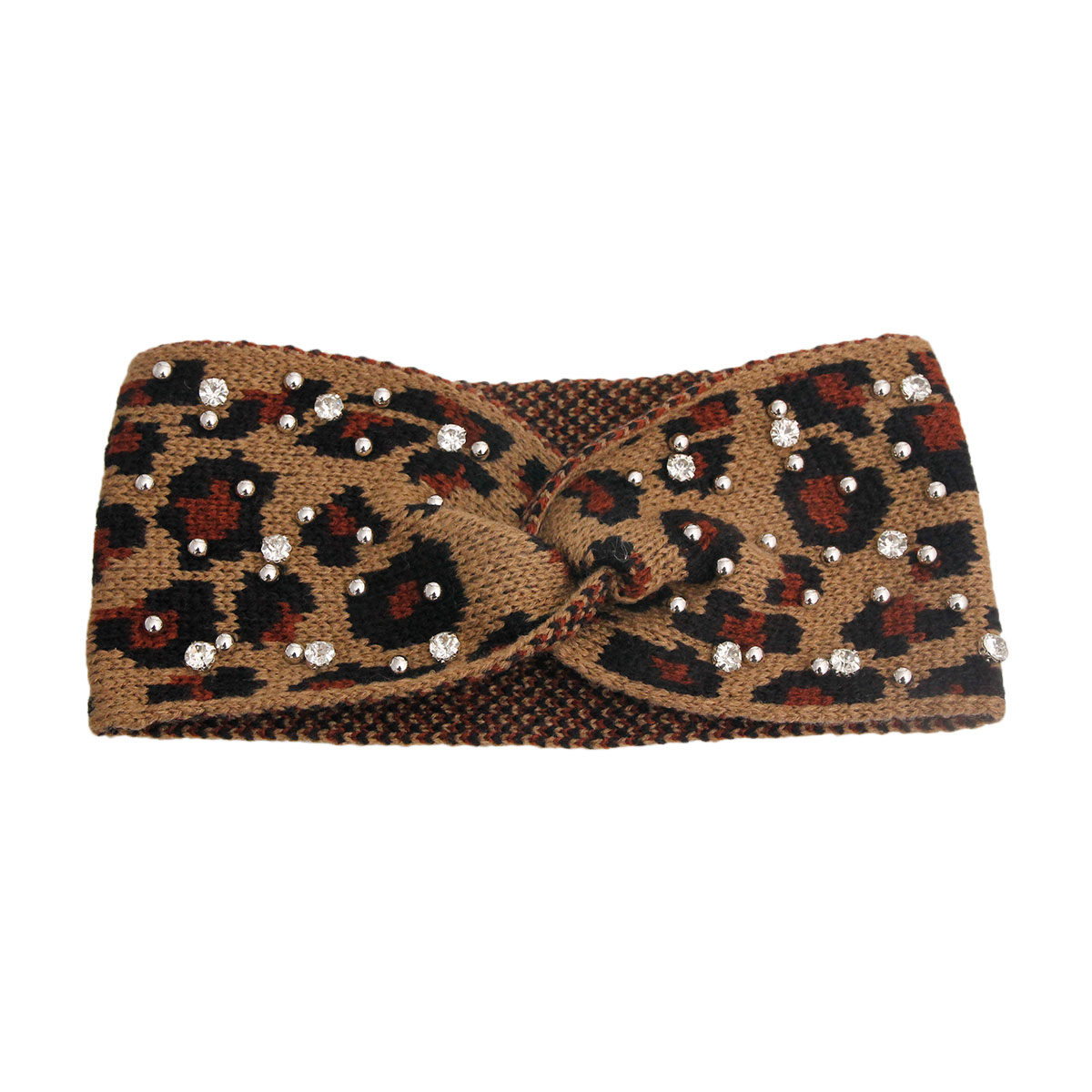 Dark Leopard Stud Headband