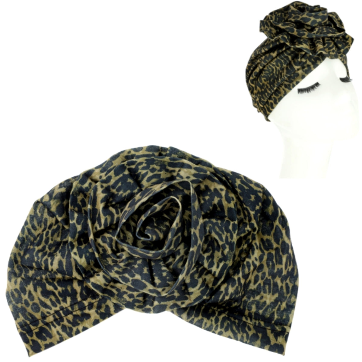 Cheetah Print Flower Knot Turban