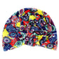 Navy African Print Flower Knot Turban
