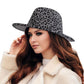 Gray Leopard Print Fedora