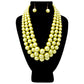 Lime Green Pearl Graduated Multi Strand Necklace Set