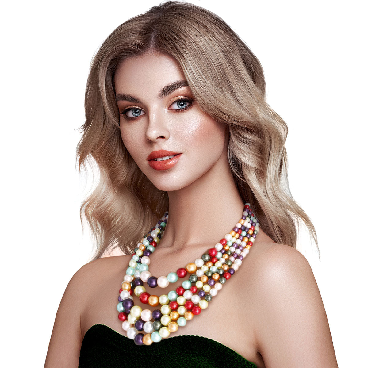 Multicolor 5 Layered Pearl Set