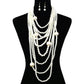 Long Layered Strand Cream Pearl Set