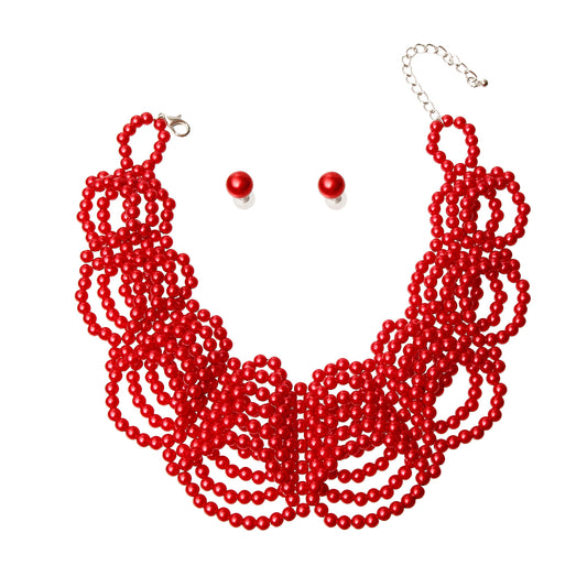 Layered Pearl Collar Set