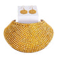 Gold Rhinestone Armor Collar Choker Set