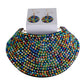 Multi Color Rhinestone Armor Collar Choker Set