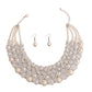 Silver Pearl and Bead Collar Necklace