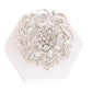 Xlarge Silver Crystal Flower Brooch