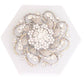 Xlarge Silver Crystal Flower Brooch