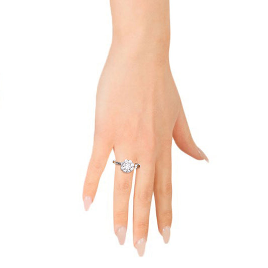 Cubic Zirconia Silver Spin Ring