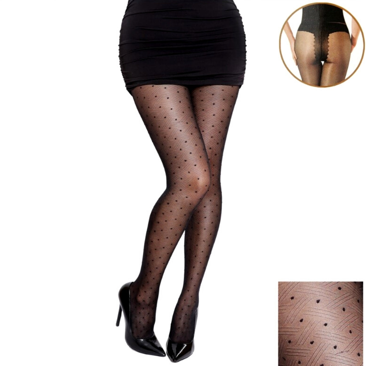 Black Geometric Print Stocking