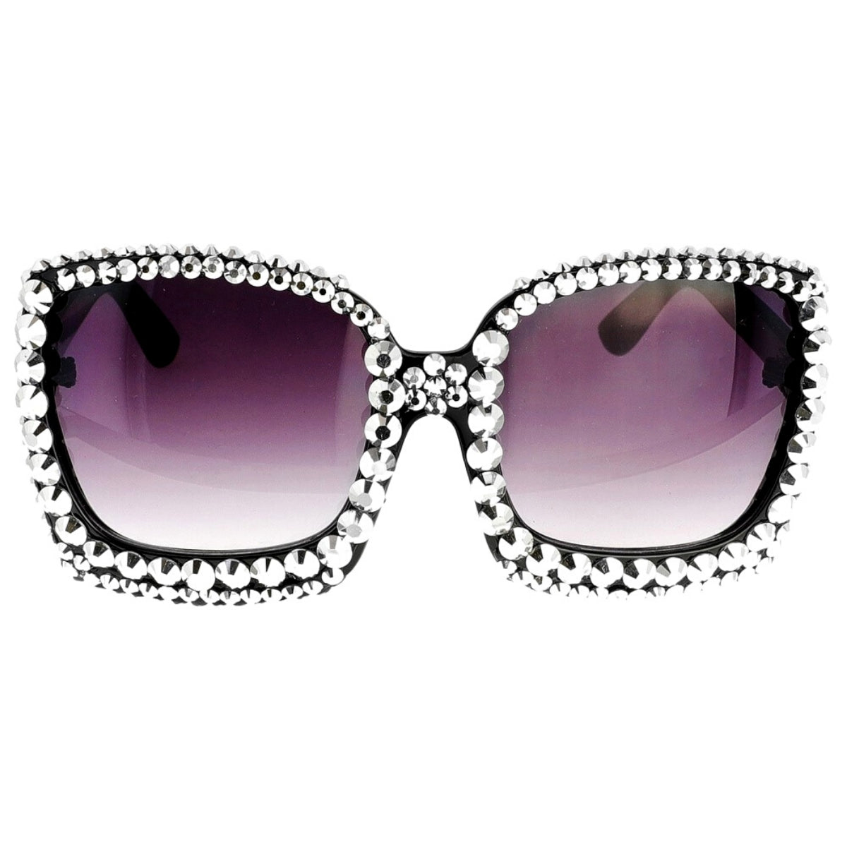 Sparkly Silver Square Cat Eye Sunglasses