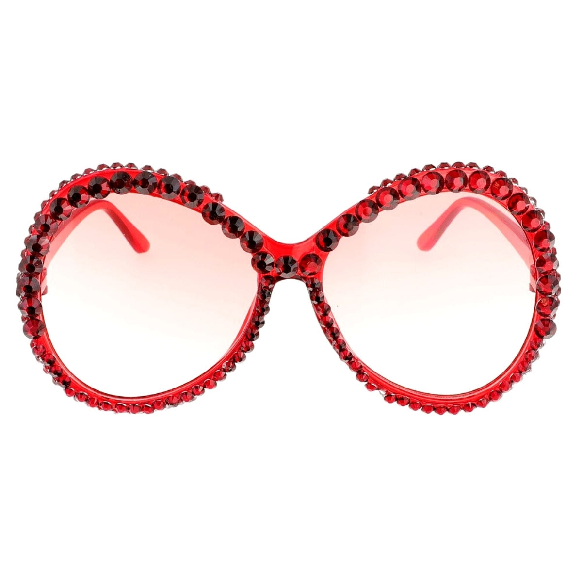 Red Sparkly Round Sunglasses