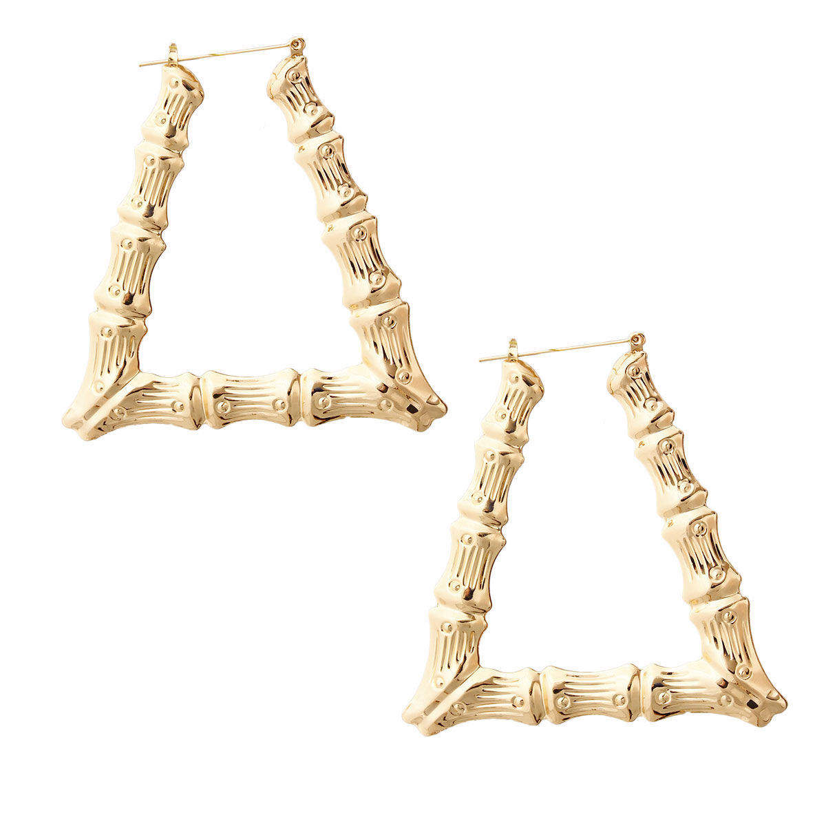 Triangle Bamboo Hoop Earrings