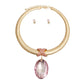 Pink Oval Omega Chain Set