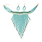 Beaded Fringe Choker Set