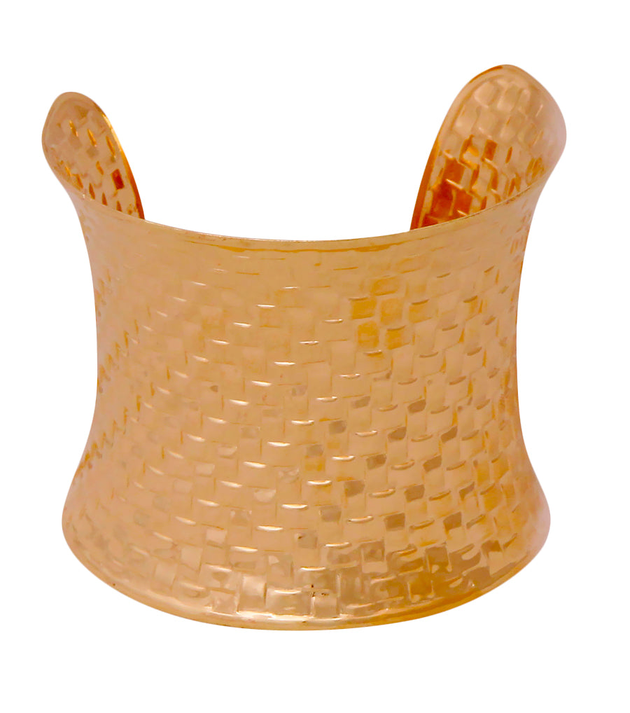 Gold Basket Weave Textured Cuff