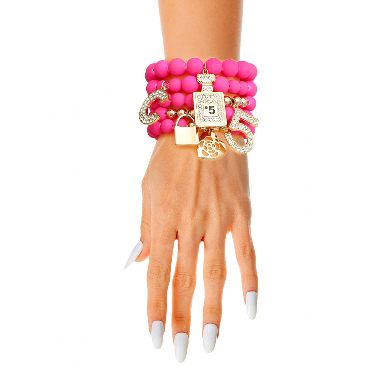 Matte Fuchsia Boutique Charm Bracelets