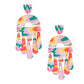 Rainbow Marbled Clay Teardrop Earrings