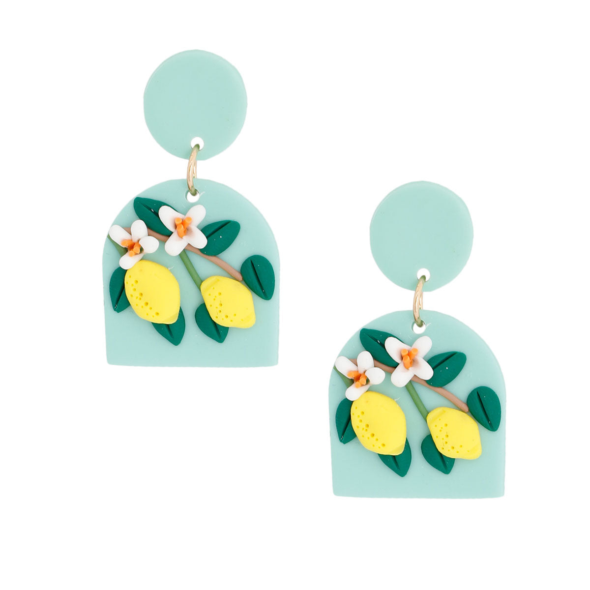 Turquoise Clay Lemon Earrings