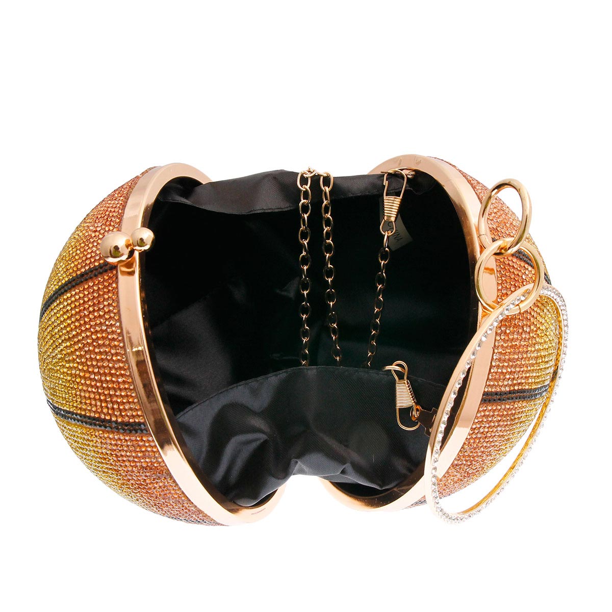 Gold Rhinestone Basketball Clutch