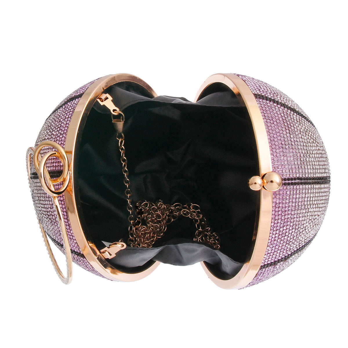 Purple Rhinestone Basketball Clutch